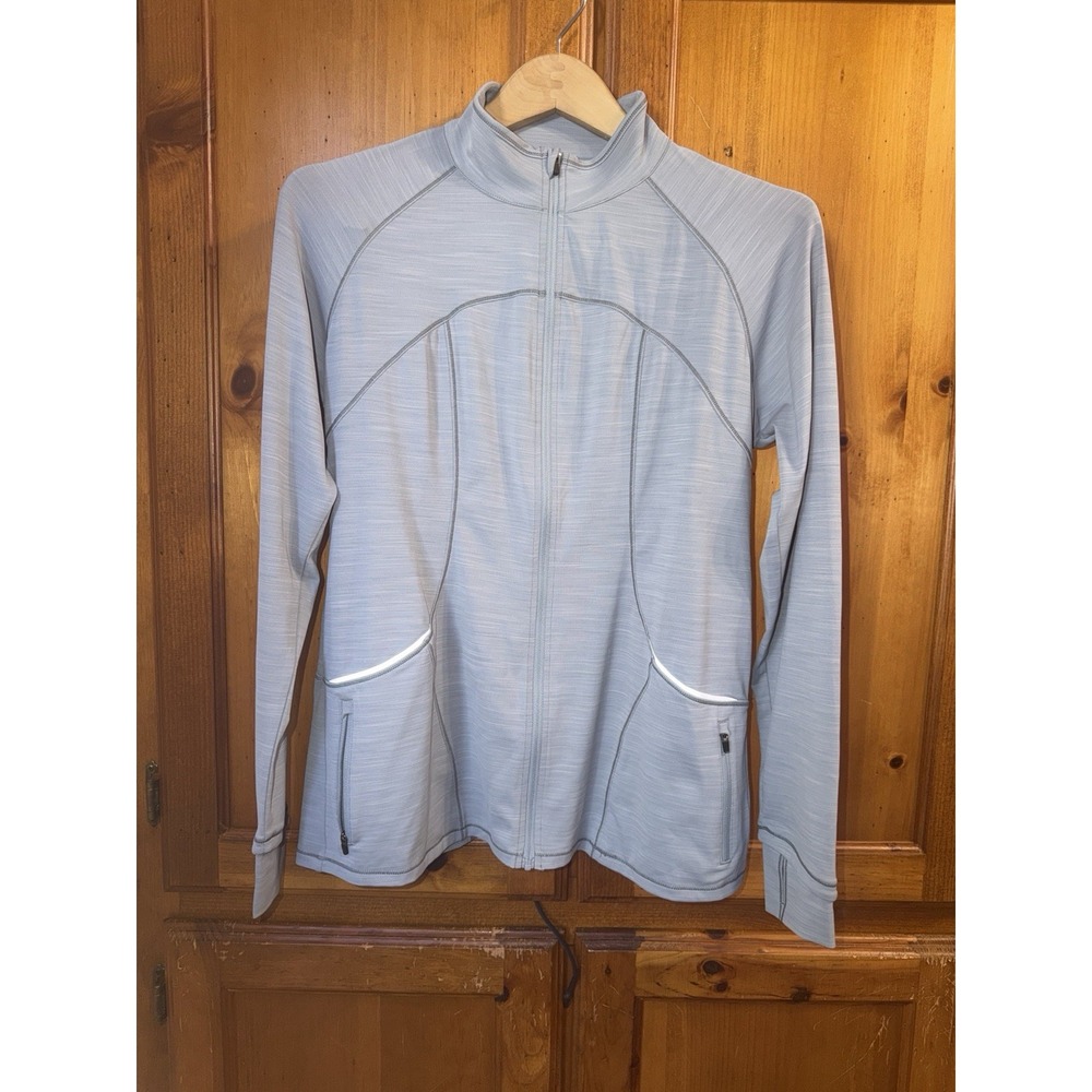 Coolibar Water Jacket UPF 50+ Long Sleeve Full Zip Women's M Swim Gray Rashguard
